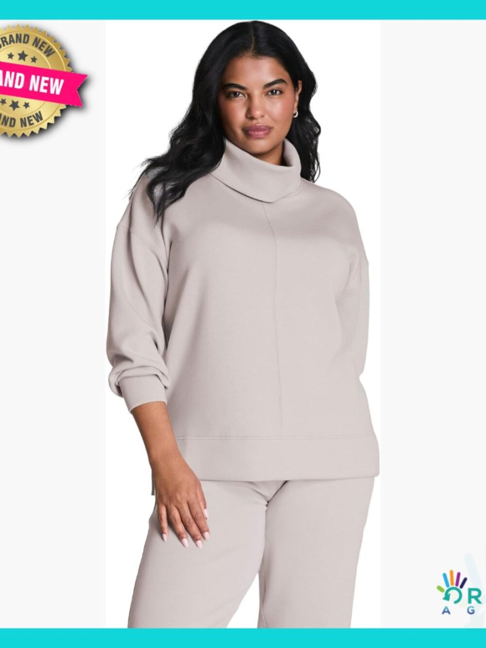 Relaxed Fit Turtleneck Tunic Upf 50+ Lightweight Elegant Everyday Chic